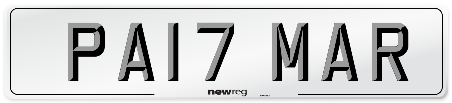 PA17 MAR Number Plate from New Reg
